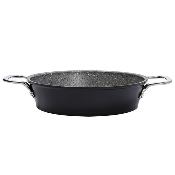 Serenk Excellence Granite Omelette Pan, 8 Inch Non-Stick, 1 Liter, Oven Safe 482°F, Glass Lid
