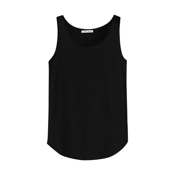 MESSUEN Ladies Tank Tops Loose Fitting Tank Tops for Women Crew Neck Camisole Cotton U Shaped Bottoming Vest Sleeveless Summer Tops for Women Womens Sleeveless T Shirts Black One Size