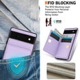 thumbnail image 7 of ELEHOLD Case for Google Pixel 6a,Business PU Leather Stand Case with Card Holder & Ring Holder,Violet, 7 of 7