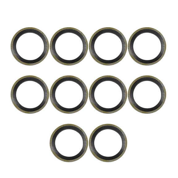 10pcs M14 Bronze Tone Car Engine Oil Drain Crush Flat Bonded Washer Gaskets
