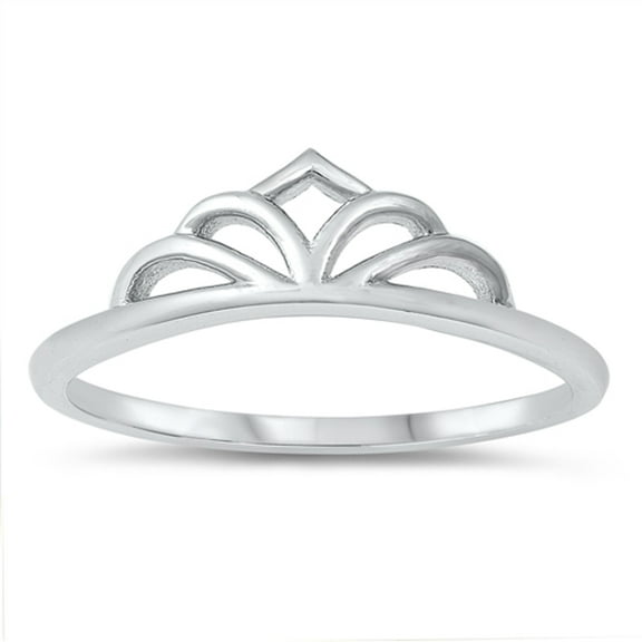 Cute Cutout Dome Princess Tiara Ring .925 Sterling Silver Band Jewelry Female Male Unisex Size 10