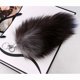 thumbnail image 2 of black Faux Animal Tail Keychain Fluffy Faux Fur Tail Pendant Long Tail Charms Keyring Holder for Handbag Backpack, 2 of 5
