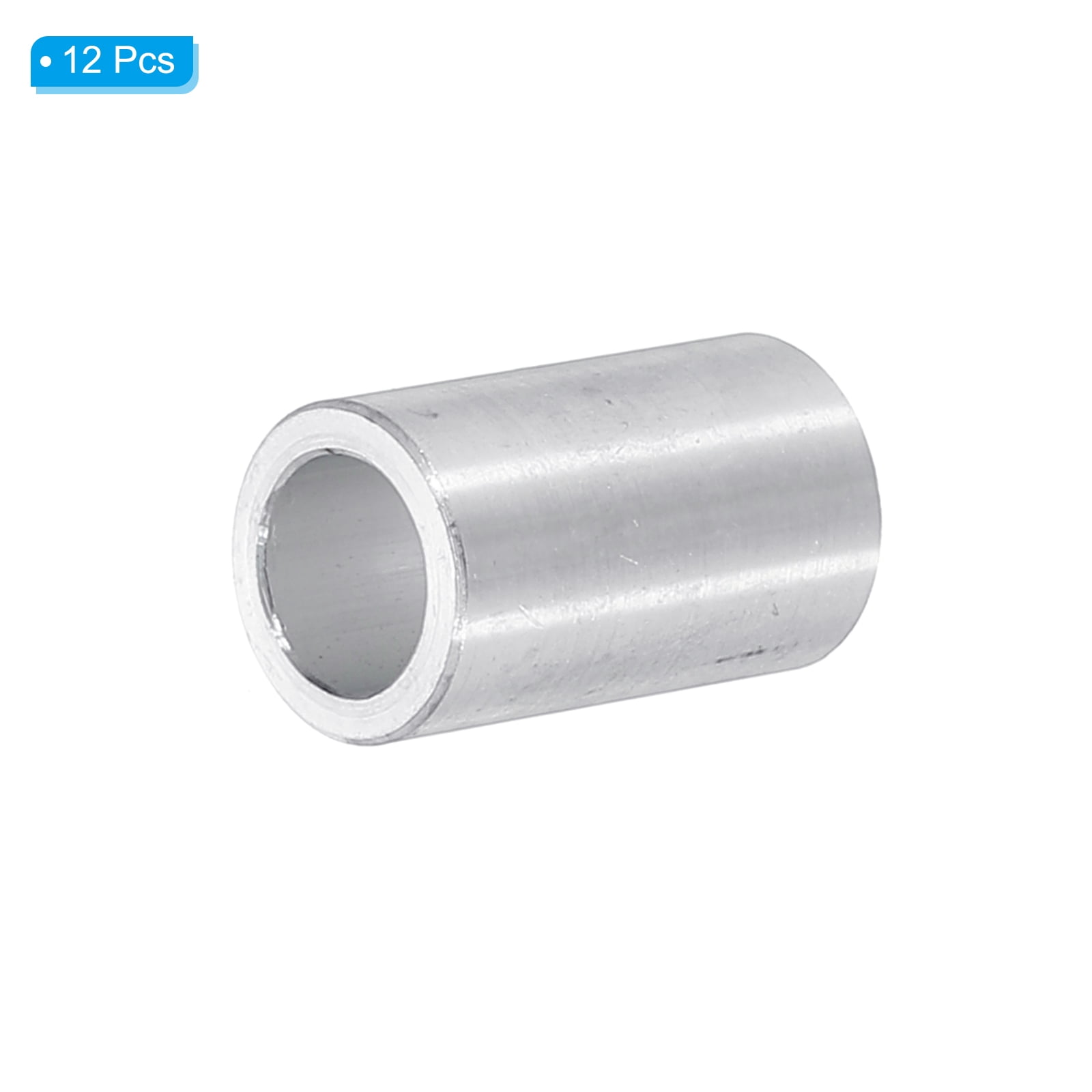 M8 Aluminum Spacers, 12 Pcs Metal Spacers Aluminum 8.2mm ID x 12mm OD x 20mm L Aluminum Spacer Screw Standoff Round for 5/16 or M8 Screw Bolts