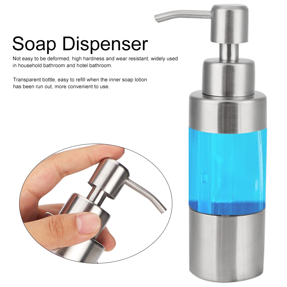 YLSHRF Transparent ABS Stainless Steel Bathroom Manual Hand Liquid
