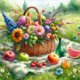 thumbnail image 1 of (sz5214) Resina Con Flores Y Frutas para Exteriores Serie Flores Y Hierba 30x30CM, 1 of 9