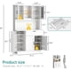 thumbnail image 2 of Alacena de Cocina con Puertas y Estantes, Gabinete de Almacenamiento Alto Estilo Farmhouse, Mueble Organizador para Cocina, Comedor o Sala, Color Blanco, 2 of 7