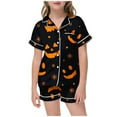 thumbnail image 4 of BOOMNY Halloween Girls 2 Peice Pajamas Sets Hallowmas Pumpkin Ghost Graphic Long Sleeve Sleepwear Tops Pants Pjs Set for Kids Cozy Loungewear Homewear, 4 of 4