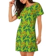 thumbnail image 2 of Naloa Autumn Corn Print Women Nightgowns,Womens Loungewear,Short Sleeve Sleepwear,Comfy Ladies Nightdress, 2 of 6