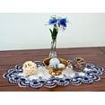 thumbnail image 3 of Antique European Navy Blue White Peacock Tail Lace Runner (14" x 27" | 16" x 35"/44"/54"), 3 of 3