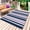 Navy Purple, variant on Navy Blue Khaki Striped Outdoor Rug 5x8 Ft - Reversible Patio Rug Outdoor Camping Rugs, Modern Minimalist Ombre Lines Washable Indoor Outdoor Area Rugs, Non-Slip Outdoor Carpet Runner for Deck/Porch