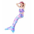 thumbnail image 5 of Mermaid Tails, Mermaid Tails For Swiming For Girls,4 PCS Girls Swimsuit Bathing Suits Bikini with Cover Up Birthday Gift for Girl 3-11 Years (Monofin not included.), 5 of 6
