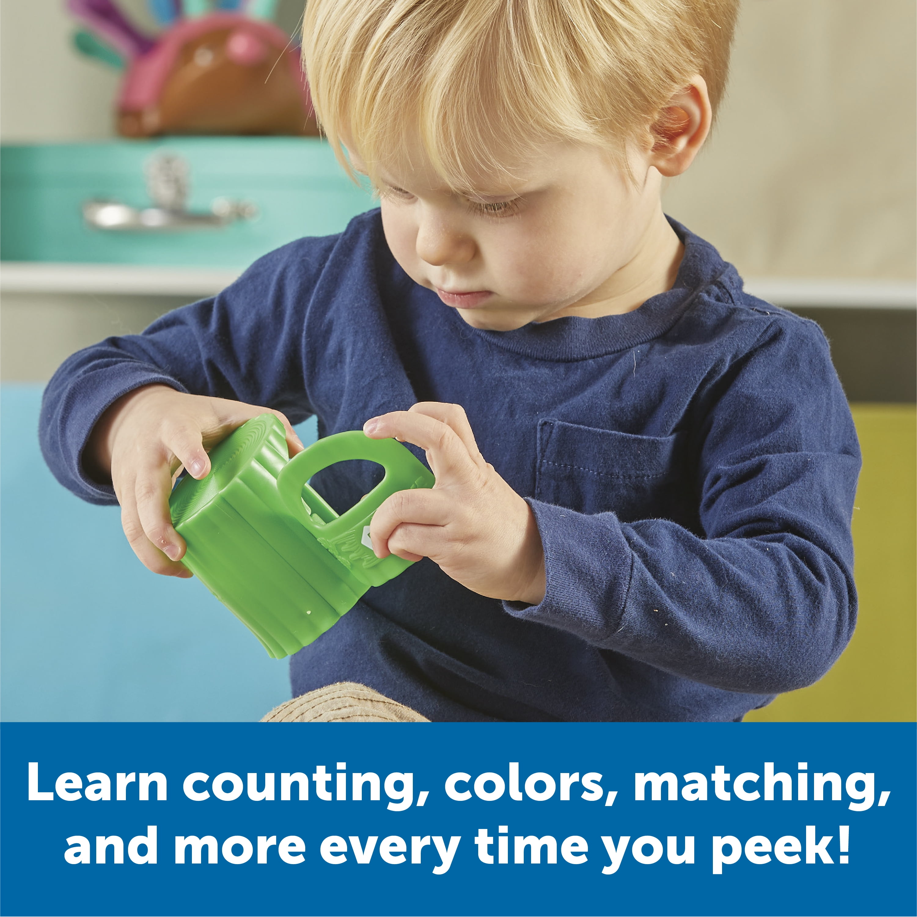 Learning Resources Peekaboo Learning Jungle -10 pieces, Learning Toys for Boys and Girls Ages 18 + Months, Educational Toys for Toddlers