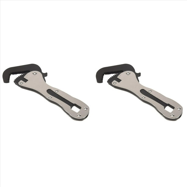 2X la Mini Llave de Banco para Tubos Stubby, Mini Llave Autoajustable, Tamaño Pequeño, Herramienta de Llave 2 en 1 para Espacios Reducidos