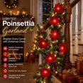 thumbnail image 6 of Qwtwty 9 ft Christmas Garlands for Decoration, Fake Vines Real Touch Winter Xmas Pine Garland for Stairs, Railing, Fireplace, Door Decorations, 6 of 9