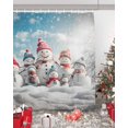 thumbnail image 5 of Christmas Snwoman Shower Curtain, Xmas Snowflake Blue Waterproof Washable Boho Funny Cute Shower Curtains Set for Bathroom Farmhouse Bathtubs Decor with Hook, 36"Wx72"L, 5 of 7