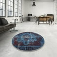 thumbnail image 3 of Ahgly Company Indoor Rectangle Traditional Steel Blue Persian Area Rugs, 3' x 5', 3 of 6