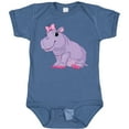 thumbnail image 3 of Inktastic Cute Purple Hippo Girls Baby Bodysuit, 3 of 5