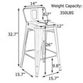 GVJMTKP Stools Set of 4 Counter Height Stools Industrial Metal
