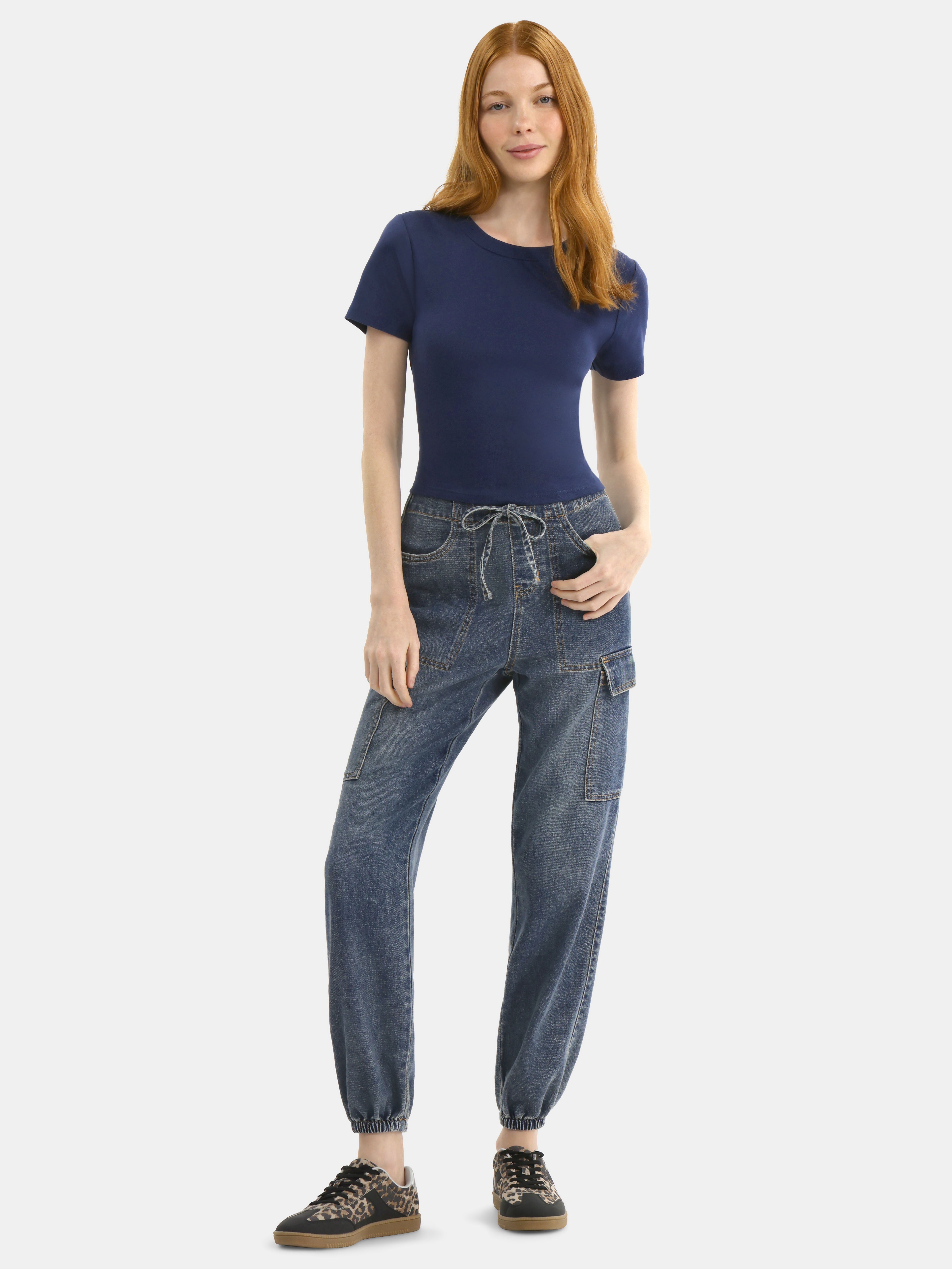 No Boundaries Cotton Crew Cropped Tee, Women's