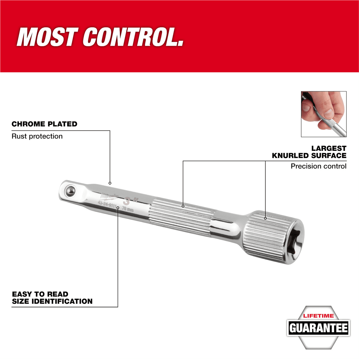 Milwaukee Tool 4pc 1/2&rdquo; Drive Extension Set