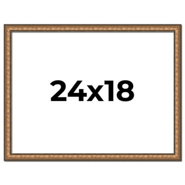 24x18 Frame Gold Real Wood Picture Frame Width 1.25 Inches Interior Frame Depth 0.5 Inches Garrin