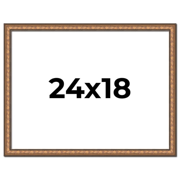 24x18 Frame Gold Real Wood Picture Frame Width 1.25 Inches Interior Frame Depth 0.5 Inches Garrin