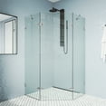 thumbnail image 2 of VIGO Gemini 45 in. L x 45 in. W x 73 in. H Frameless Hinged Neo-angle Shower Enclosure in Chrome with 3/8 in. Clear Glass, 2 of 12