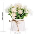 thumbnail image 2 of Artificial Flowers with Vase, Fake Hydrangea Rose Flower Arrangements, Artificial Plants Fake Flowers for Home Decoration, Wedding Table, Window, Living Room, Bedroom, Office - White, 2 of 5