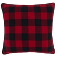 thumbnail image 3 of Fennco Styles Holiday Buffalo Plaid Merry and Bright Decorative Throw Pillow 16" W x 16" L - Red & Black Square Cushion for Christmas, Home, Couch, Office, Living Room DÃ©cor, 3 of 5
