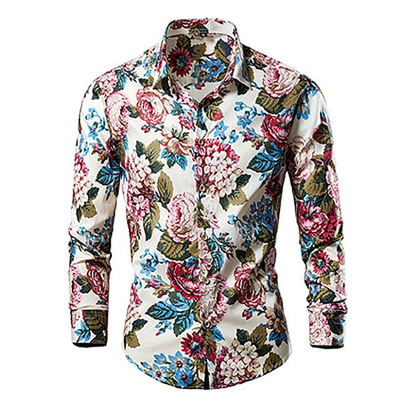 Vetsdori Mens Button Down T-Shirts Winter Flowers Outdoor Travel Graphic Casual Long Sleeve Shirts for Men Big and Tall