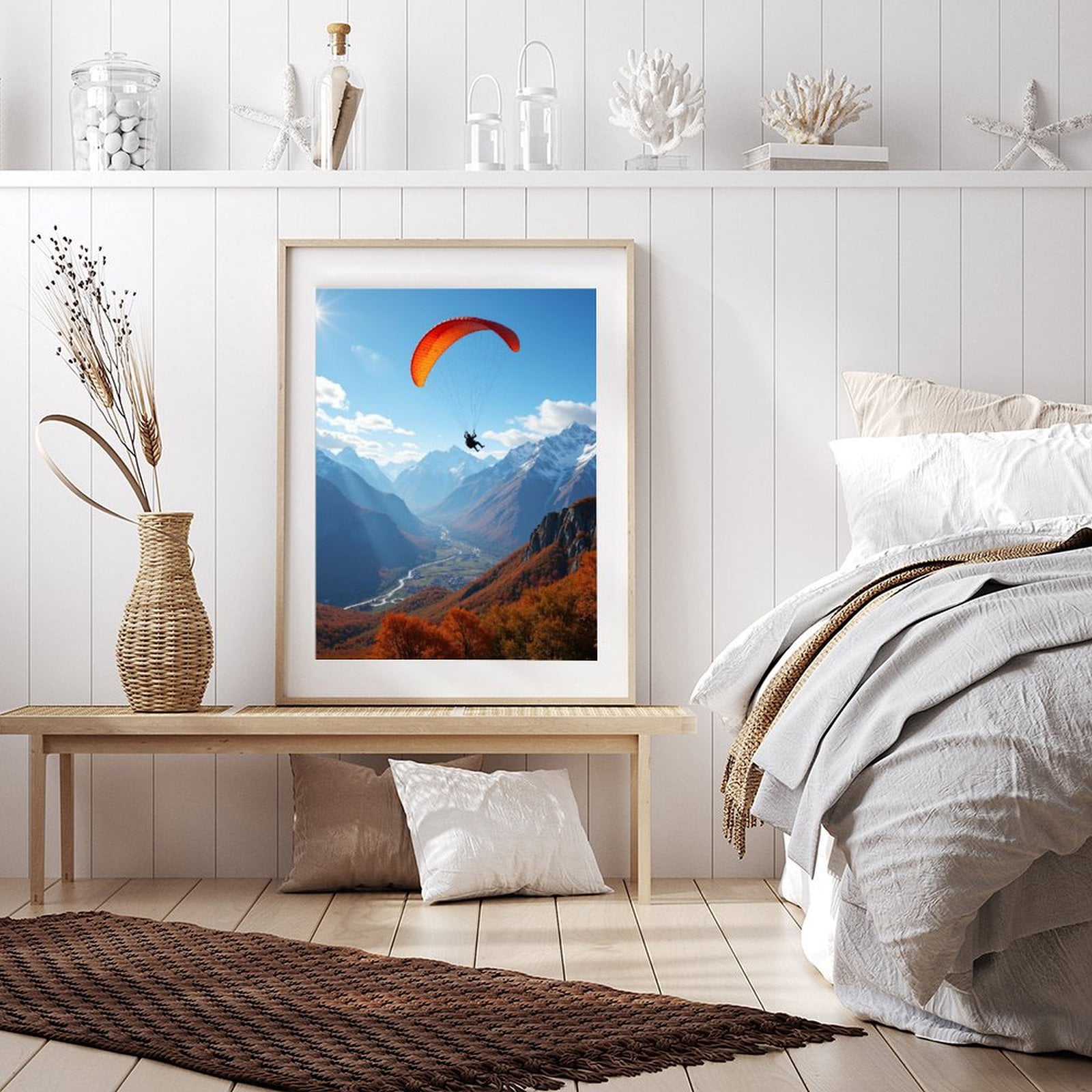 Diamond Art Kits for Adults - 5d Paraglider Above Autumn Valley Diamond Painting for Adults, Diamond Art for Adults Beginners, Diamond Painting Kits for Adults for Home Wall Decor
