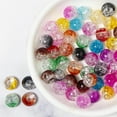 thumbnail image 2 of 200Pack Round Crackle Beads 8mm Handcrafted Bead DIY Jewelry Sewing Craft, 2 of 8