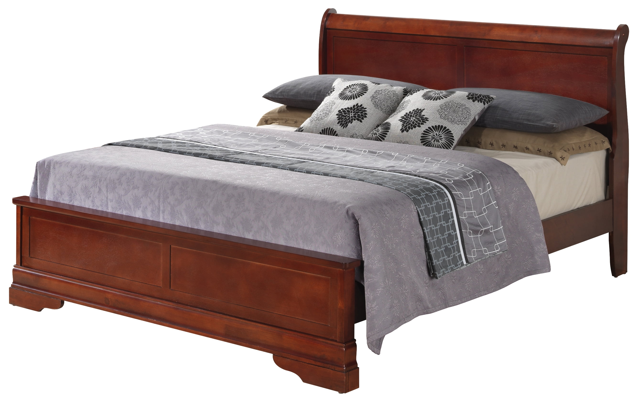Glory Furniture Louis Phillipe King Bed in Cherry Color