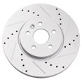 thumbnail image 5 of TRQ Front Performance Brake Rotors Set Premium G-Coated Cross Drilled & Slotted Fits Select 2013-2022 Buick Encore 2013-2014 Chevrolet Sonic 2015-2022 Trax, 5 of 6