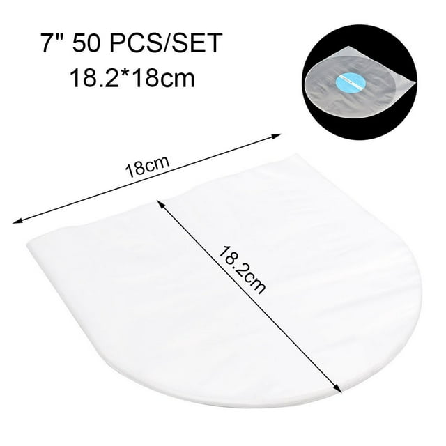50Pcs 12 10 7 In Clear Vinyl Record Protecter Lp Bags Anti-Static Record Sleeves
