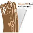 thumbnail image 4 of for iPhone 12 Case Cute Love-Heart Plating Wristband Phone Cover for Women Girls Bling Soft Silicone Camera Lens Protection Bumper Shockproof Wrist Phone Case for iPhone 12 (6.1'') - Brown, 4 of 13