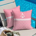 thumbnail image 4 of Throw Pillow Covers, Anchor Morocco 26x26 Pillow Covers for Couch/Sofa/Bed, Modern Nautical Pink Boho Stripes Decorative Square Linen Cushion Pillowcase for Home Decor, 4 of 9