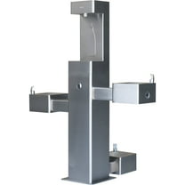 Outdoor Bottle Filler & Bi-Level Drinking Fountain & Pet Station, Stainless Steel