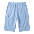 thumbnail image 6 of cfhntfmh Mens Capri Pants Casual Lightweight Elastic Waist Cargos Drawstring Beach Yoga Pants with Pockets (Light Blue,3X-Large), 6 of 7