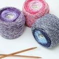 thumbnail image 4 of XmhyTop-A 200g Cake Yarn with Silver Sparkle Hollow Cotton Thread for Crochet, Gradient Sparkling Crochet Bag Yarn, Shimmer Knitting Yarn,Drak Pink, 4 of 4