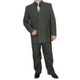 thumbnail image 2 of Mens Two Piece Double Breasted Modern Fit Italian Styled Dress Suit Set | Black Charcoalgrey Chocolate Grey Navy White, 2 of 4