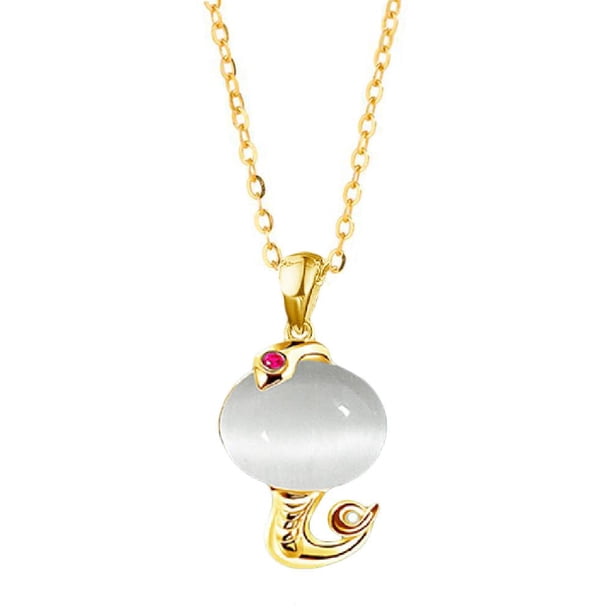 CAIROYAR Collar de moda con patrón de serpiente y 12 animales astrológicos que invitan al dinero y a las cosas buenas