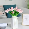 thumbnail image 3 of HESHENG Artificial Tulips Real Touch Fake Flowers Artificial Tulips Flowers Arrangement Bouquet for Home Room Office Wedding Party, Light pink, 3 of 7