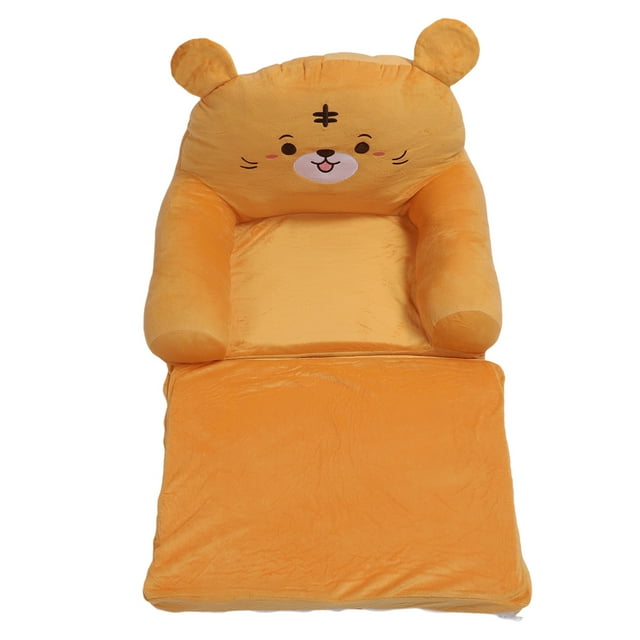 Kids Folding Sofa, Plush Fabric Sponge Cartoon Pattern Toddler Flip Open Couch with Comfortable Experience, Multifunctional Portable Comfy Flip Open Couch Sleeper for Rest Reading