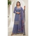 thumbnail image 2 of Ready to Wear Indian Designer Shalwar Kameez Outfits Swen Pakistani Palazzo Suits ( Blue, M - 40 ), 2 of 4