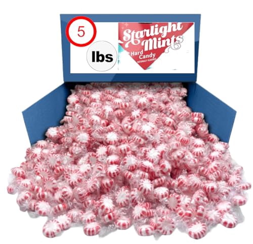 Starlight Peppermints, Individually Wrapped Hard Candy, 5 Pounds, Approx 400 Pieces, Holiday Mint Candies