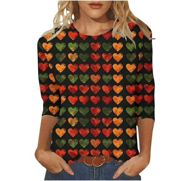 SHE IS My Items Shirts for Women Trendy Fall 2025 Womens Tops Casual 3/4 Sleeves Womens Blouses Long Sleeve Fall Womens Crop Tops Fall