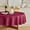 Burgundy, variant on 60-inch faux linen round tablecloth, waterproof and washable textured rustic round tablecloth cover, suitable for dining rooms, kitchens, parties, farmhouses, and outdoors