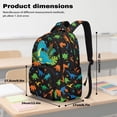 thumbnail image 6 of SCRAWLGOD Dinosaur Tropical Leaf Print Black 17 inch Backpack for Women Men Large College Bookbags Kids School Bag for Girls Boys Multi-Pocket Portable Large Knapsack, 6 of 7