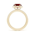 thumbnail image 2 of ANGARA Lab Grown 3.3 Ct Oval Ruby Classic Halo Engagement Ring for Women in 14K Yellow Gold (Size-10x8mm) | July Birthstone, Birthday, Anniversary, Jewelry Gift for Women | Lab-Grown Ruby Ring, 2 of 8